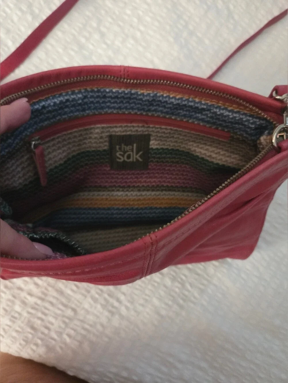 Y2K The SAK Classic Red Leather Crossbody Bag